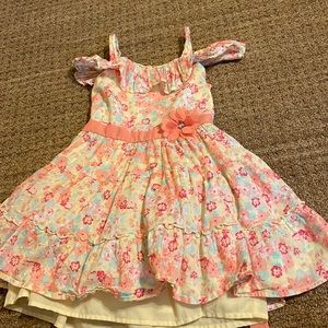 LITTLE LASS girls size 6 cold shoulder floral dress
